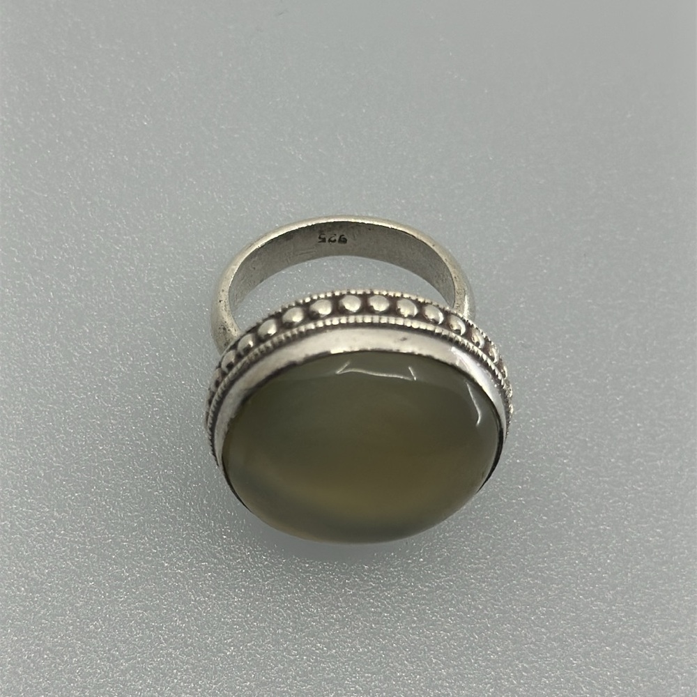 925 sterling silver AGATE STONE  Ring - Picture 2 of 7